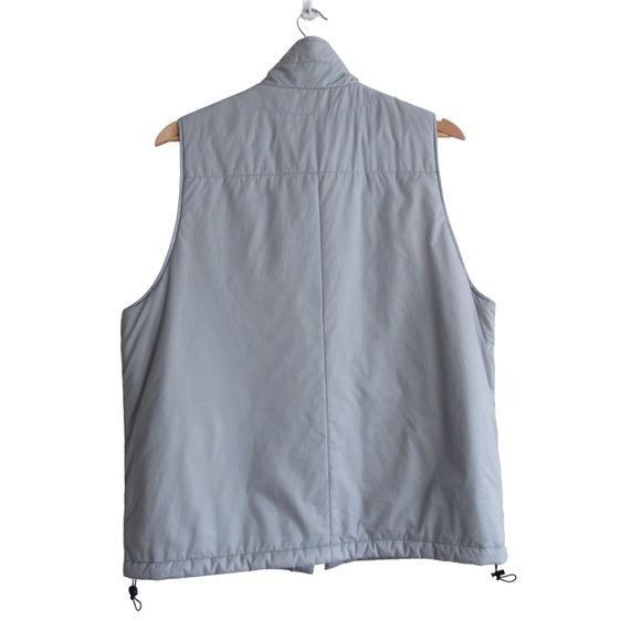 Filson Mens Light Grey Vest Size Large Nylon Primaloft Pockets Waist Drawcord - Picture 2 of 10